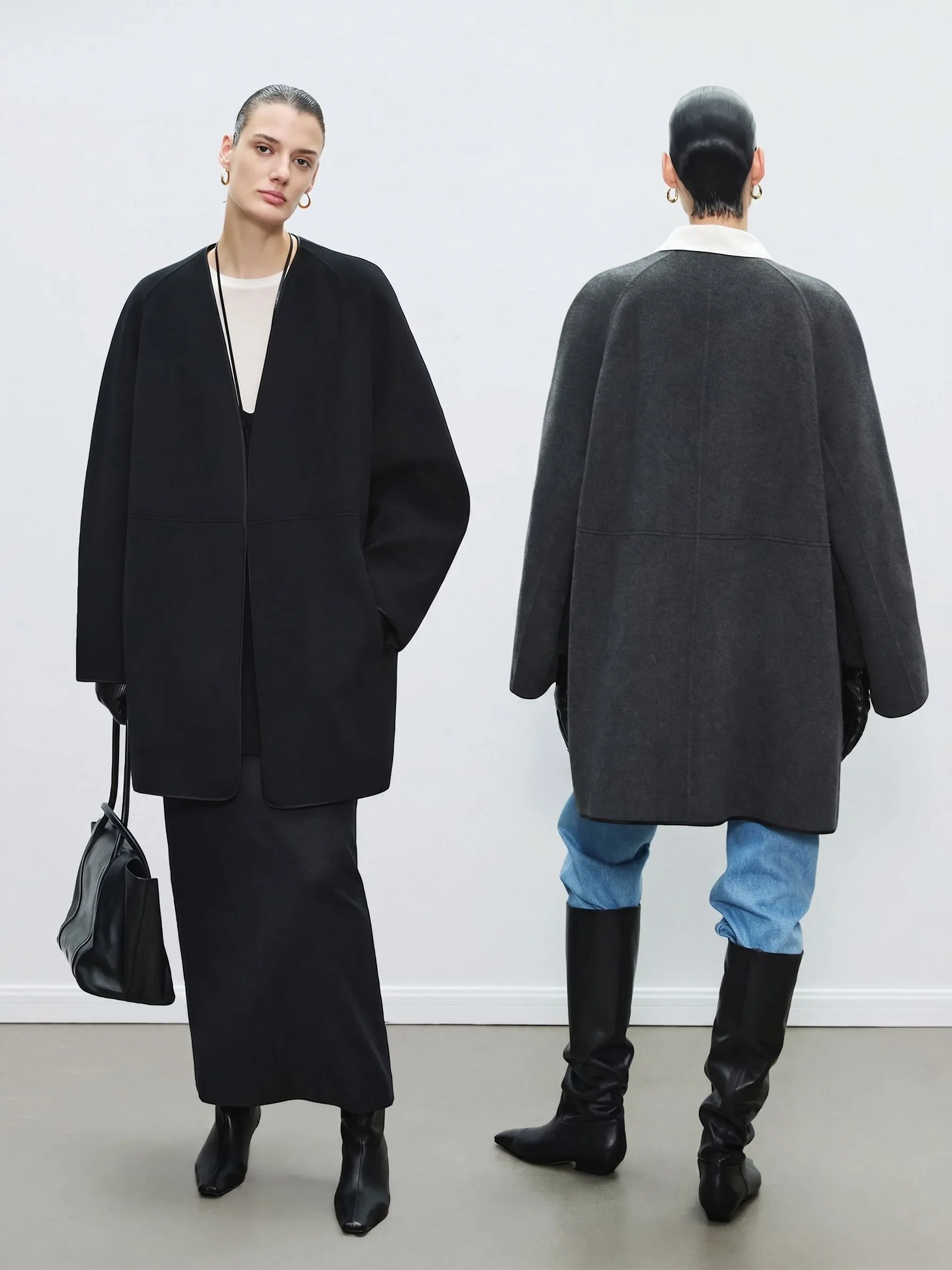 Collarless Wool Coat - Image 5