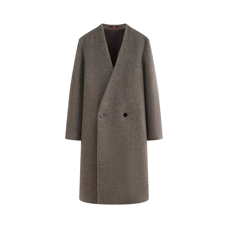 Collarless Wrap Coat - Image 6