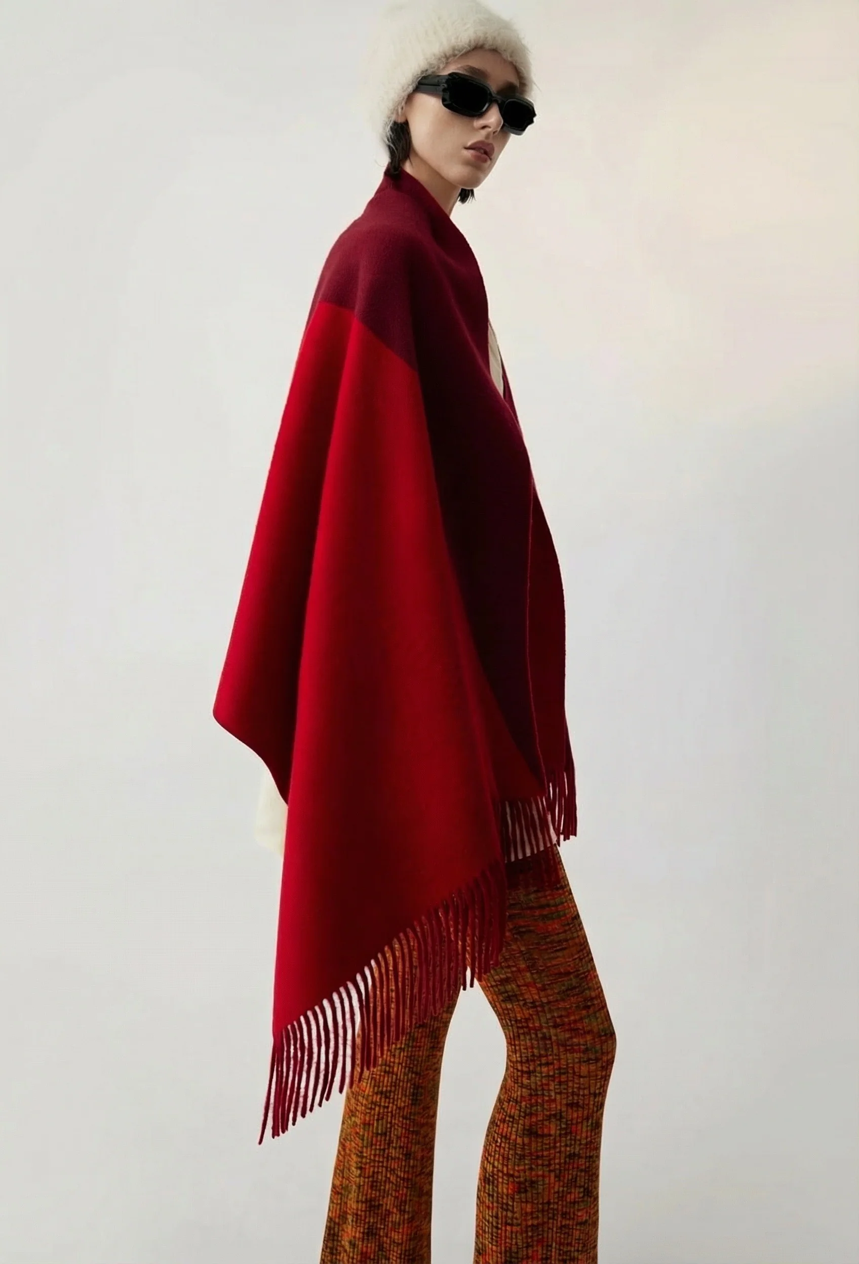 Colorblock Fringe Scarf