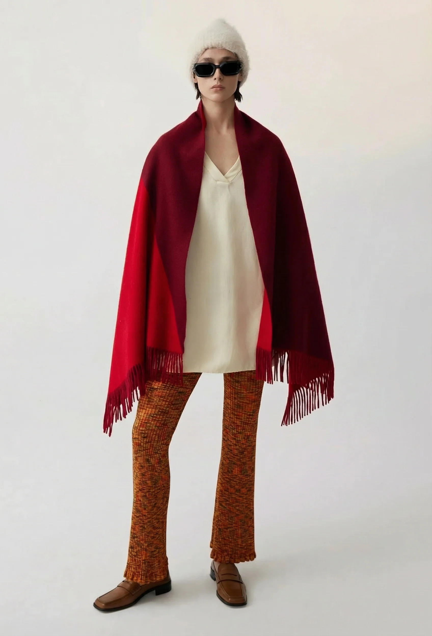 Colorblock Fringe Scarf - Image 2