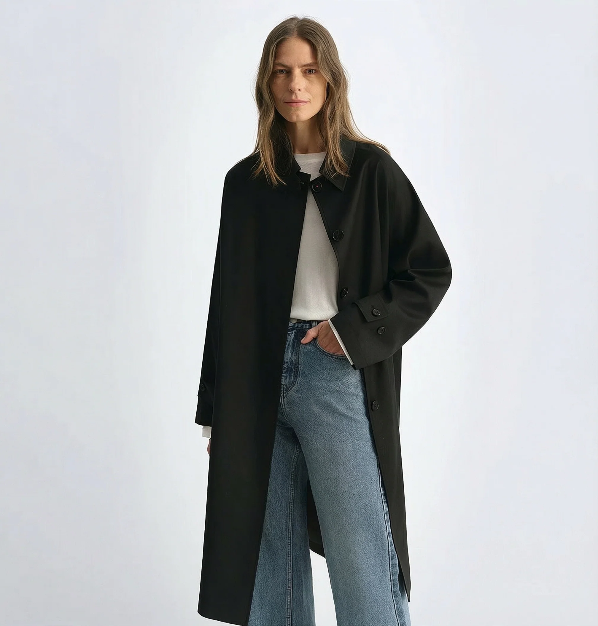 Concealed Button Coat