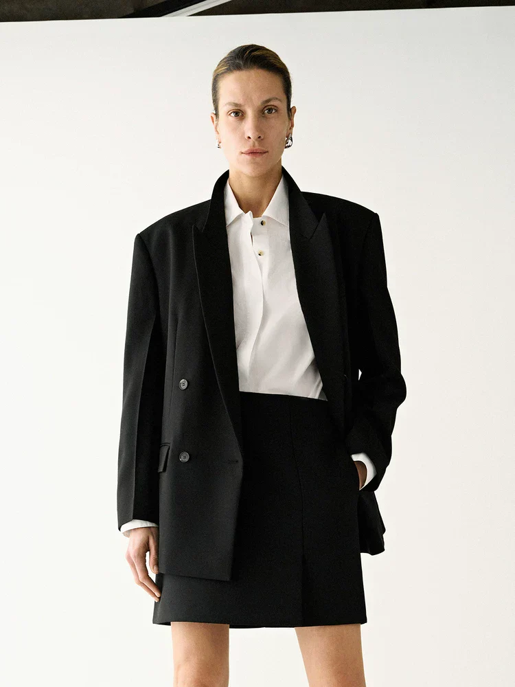Contrast Collar Blazer