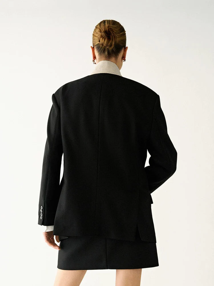 Contrast Collar Blazer - Image 3