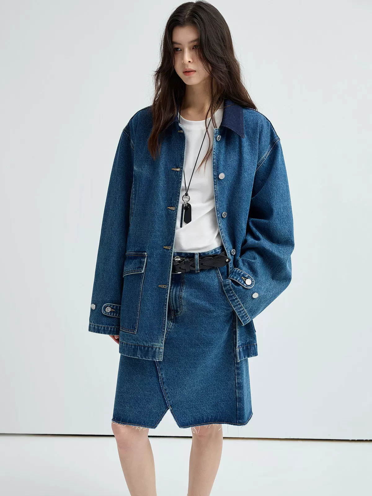 Contrast Collar Chore Jacket