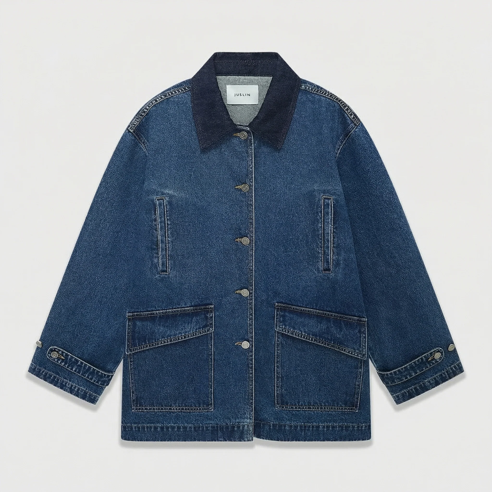 Contrast Collar Chore Jacket - Image 6