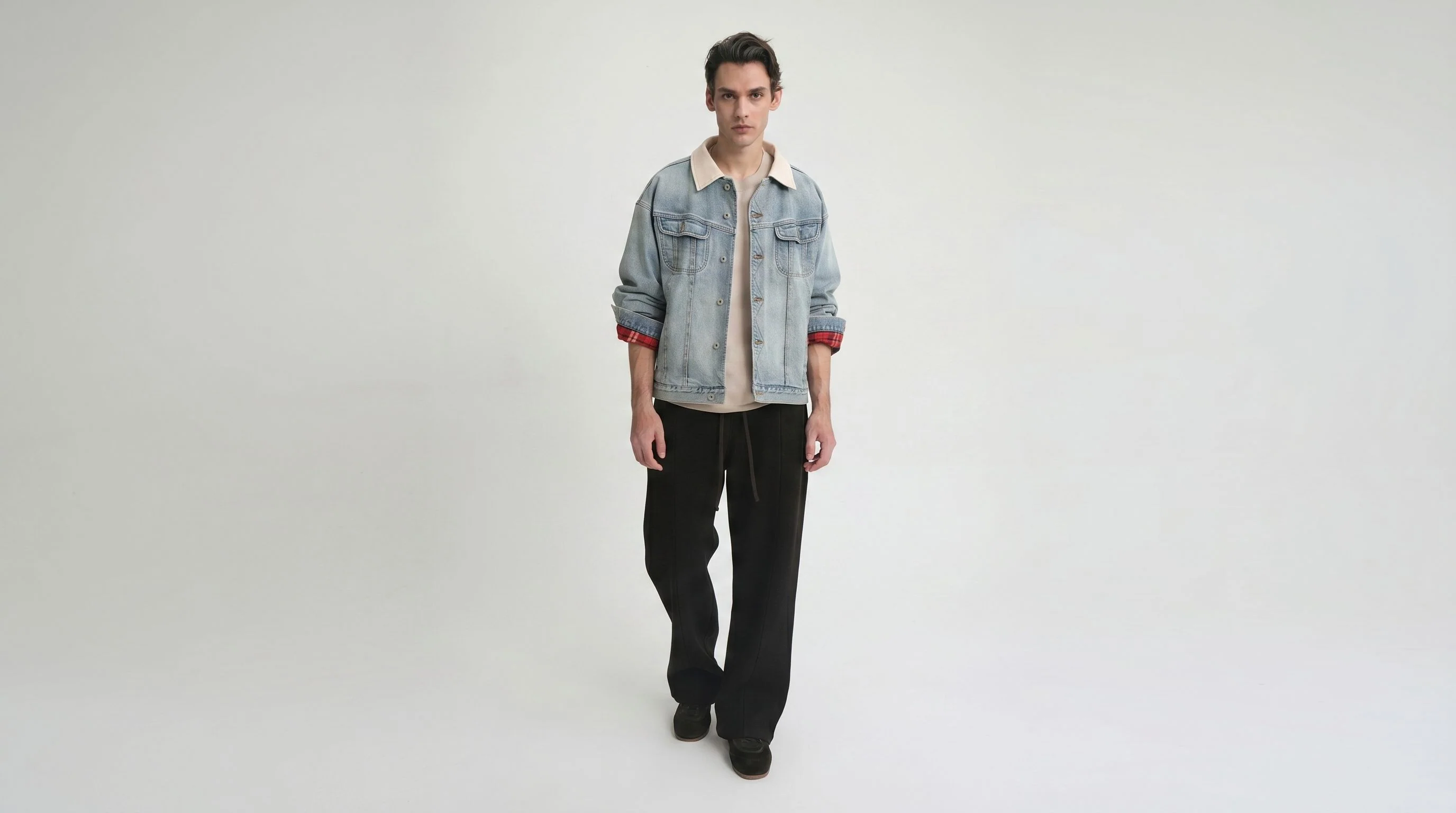 Contrast Collar Denim Jacket - Image 2