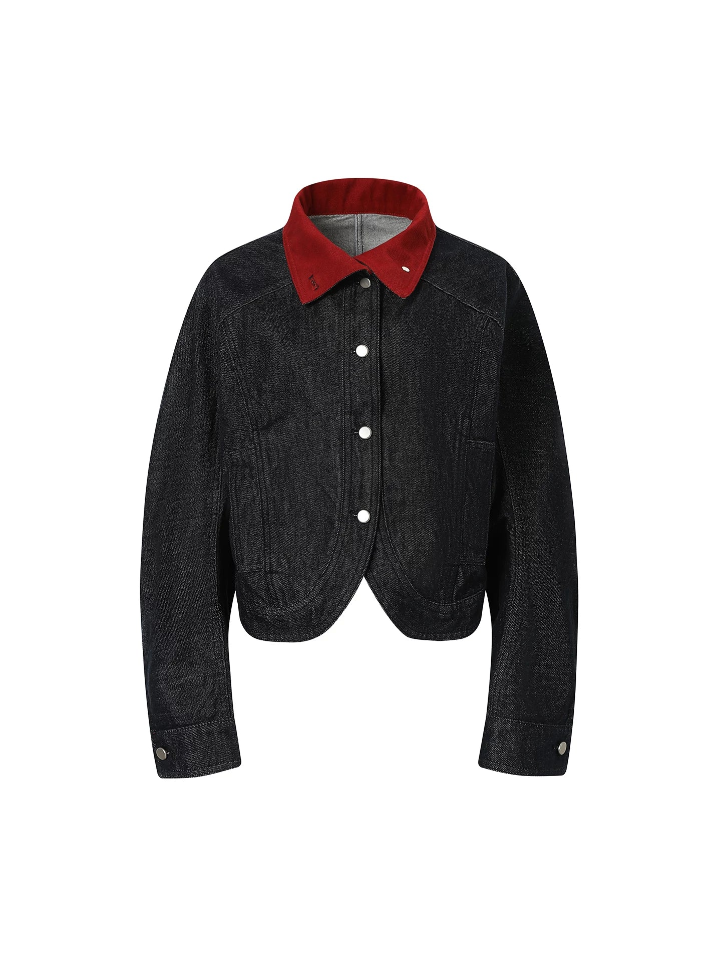 Contrast Collar Denim Jacket - Image 2