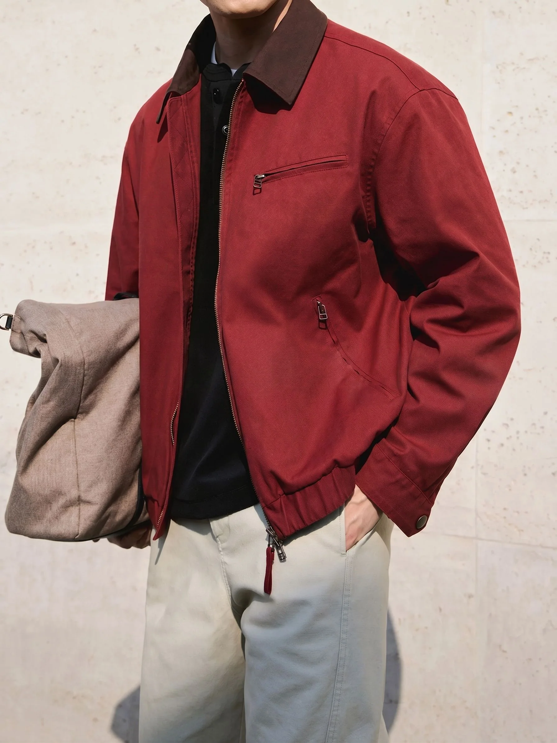 Contrast Collar Jacket
