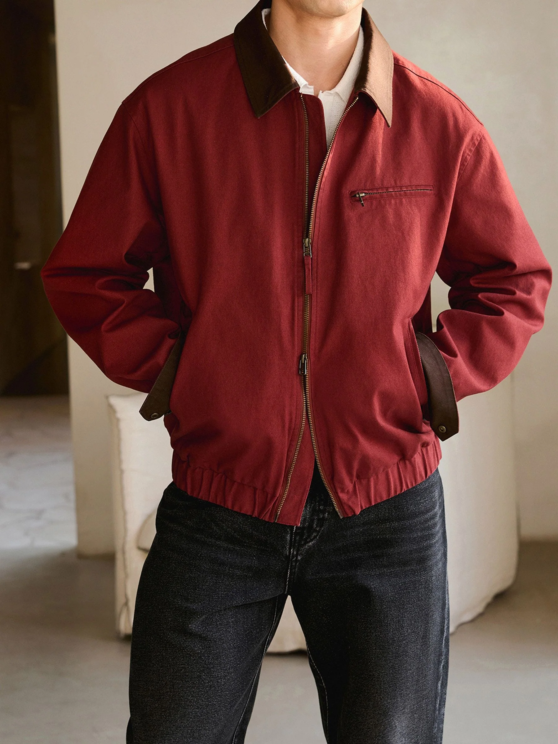 Contrast Collar Jacket - Image 4