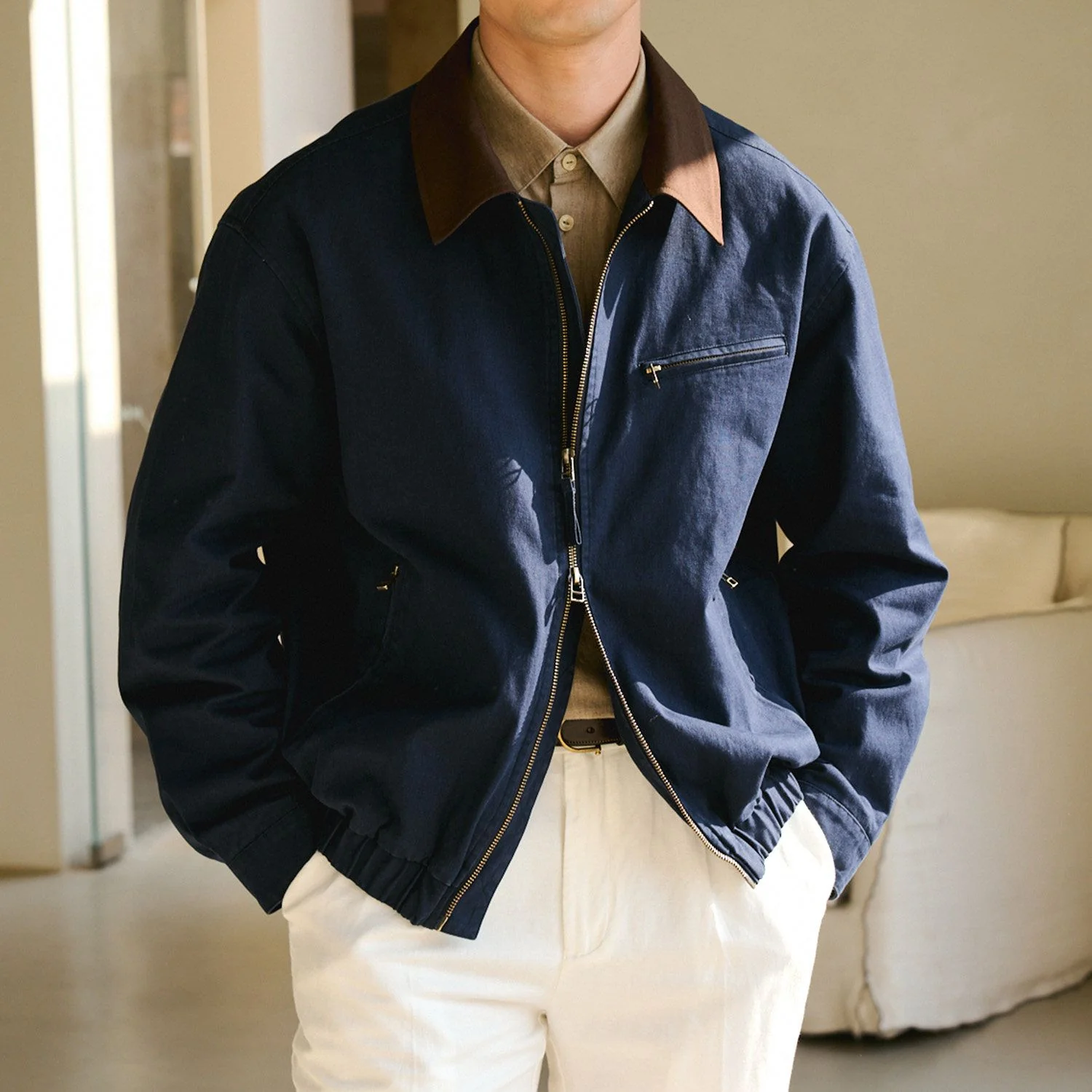 Contrast Collar Jacket - Image 6