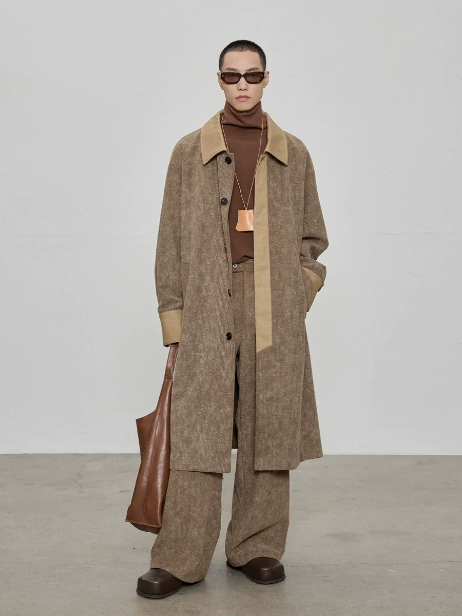 Contrast Collar Overcoat