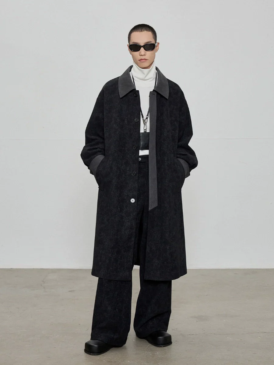 Contrast Collar Overcoat - Image 3