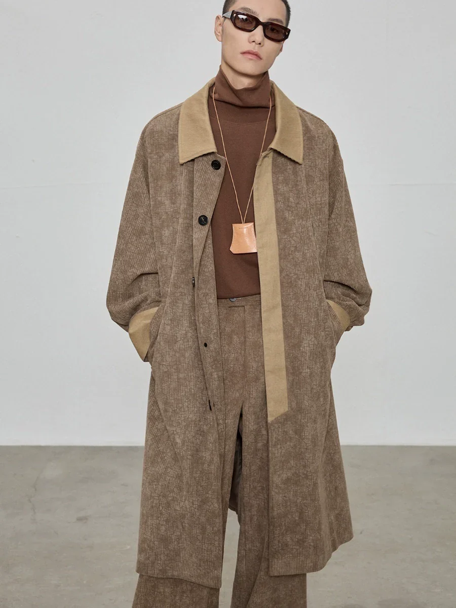 Contrast Collar Overcoat - Image 4