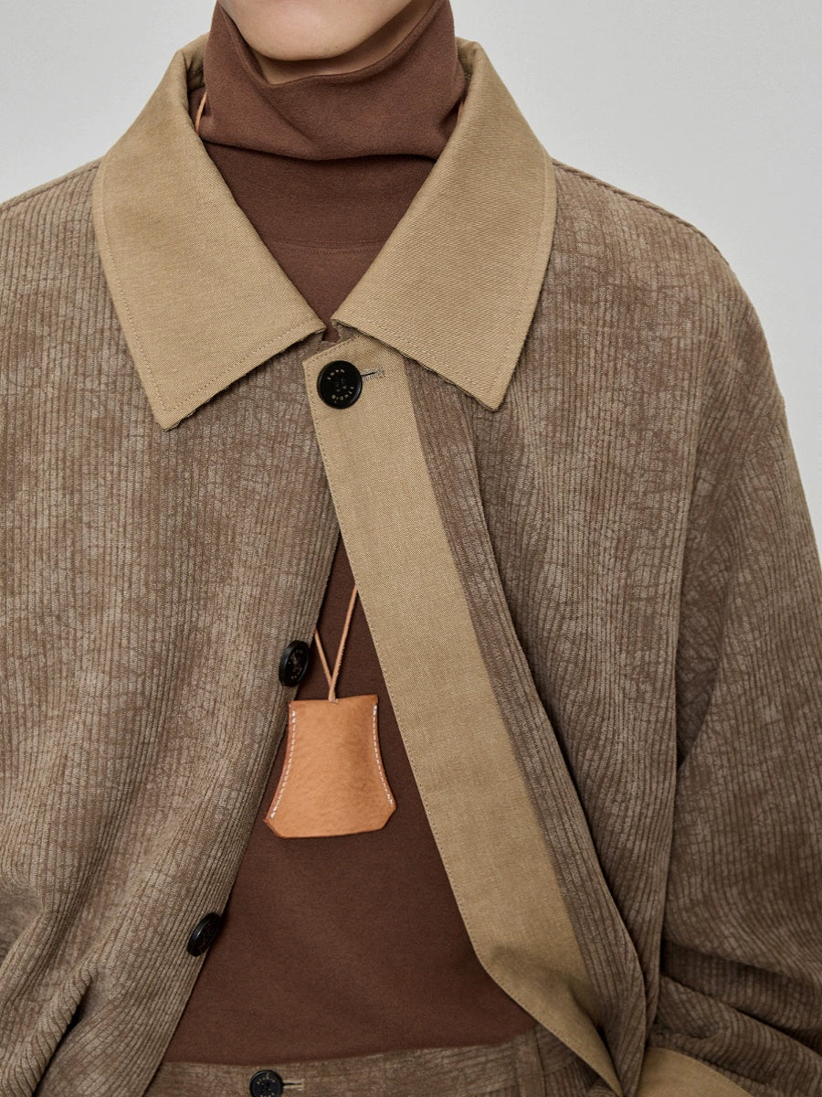 Contrast Collar Overcoat - Image 5