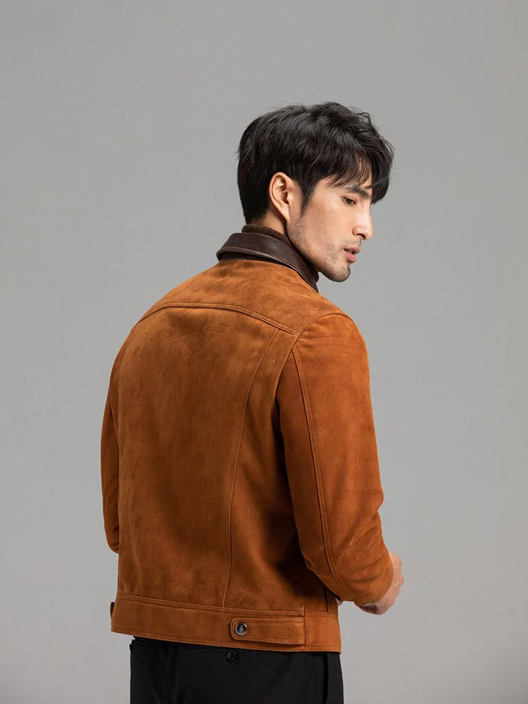 Contrast Collar Suede Jacket - Image 2