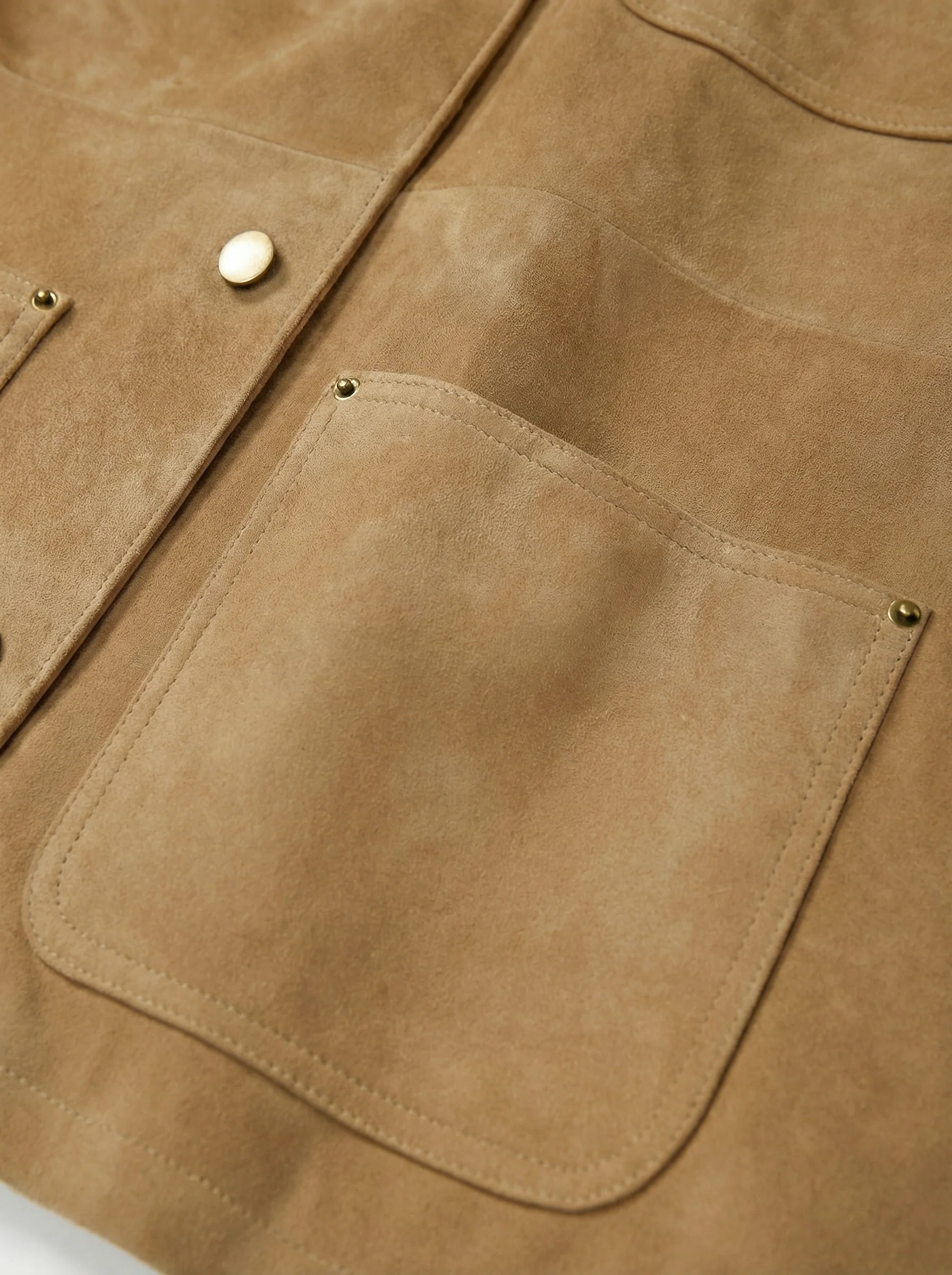 Contrast Collar Suede Utility Jacket - Image 5