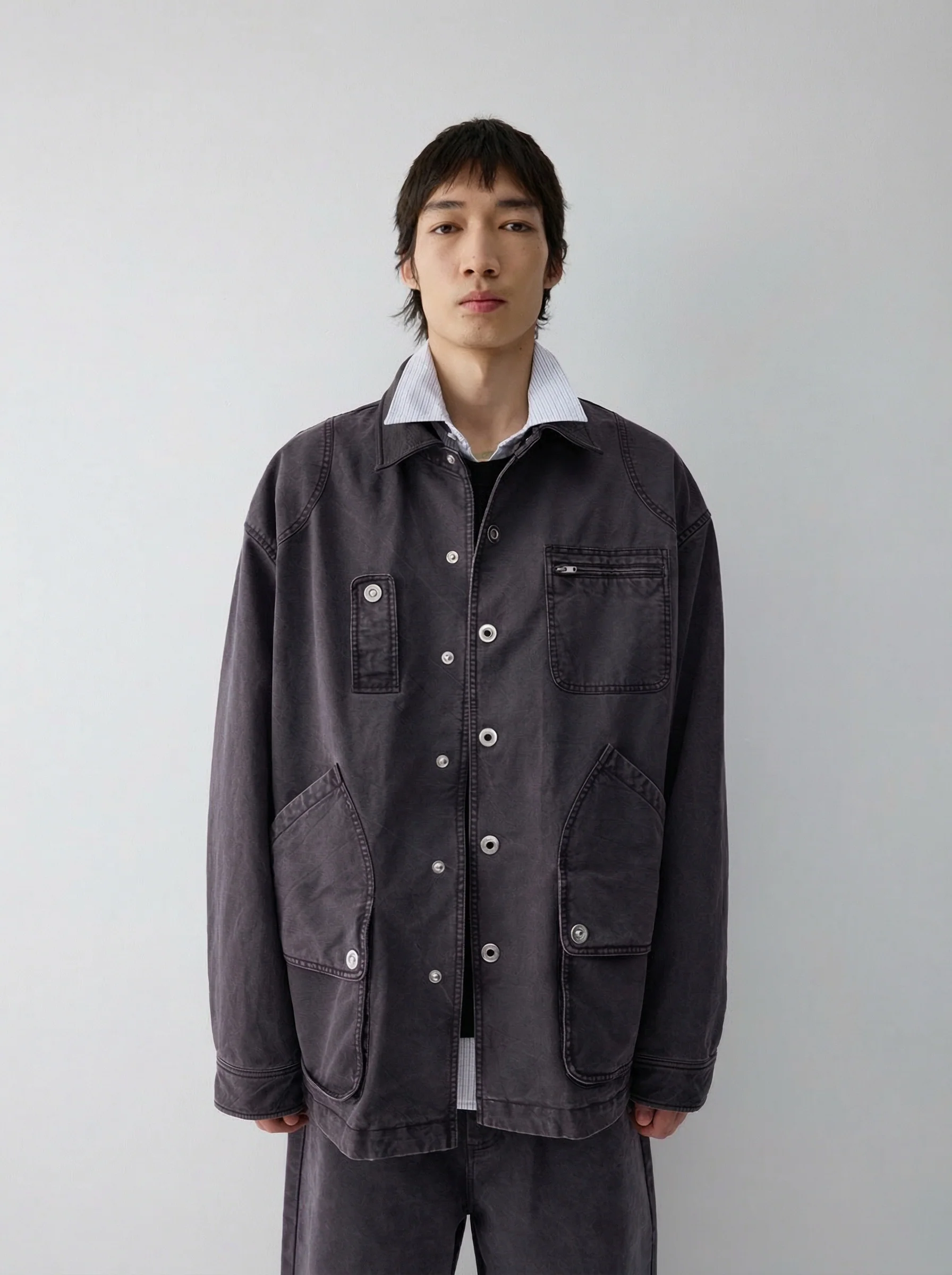 Contrast Collar Utility Jacket