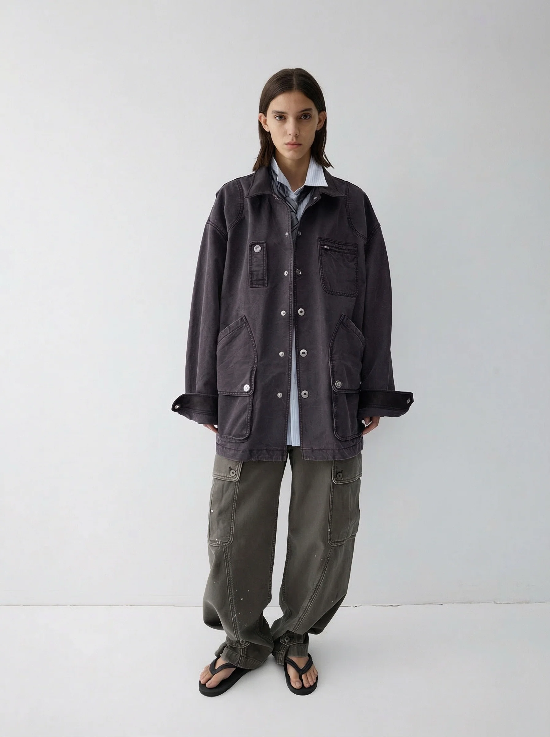 Contrast Collar Utility Jacket - Image 4