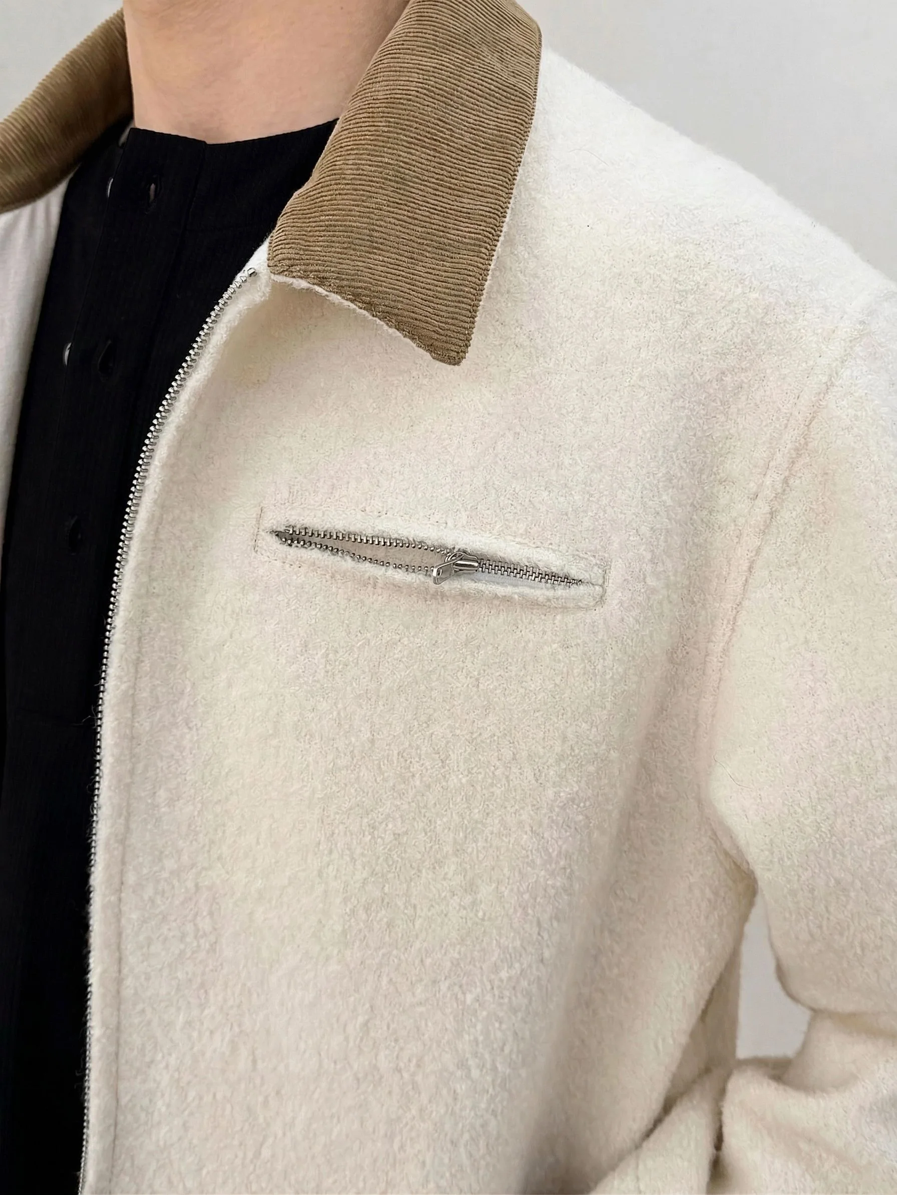 Contrast Collar Zip Jacket - Image 4