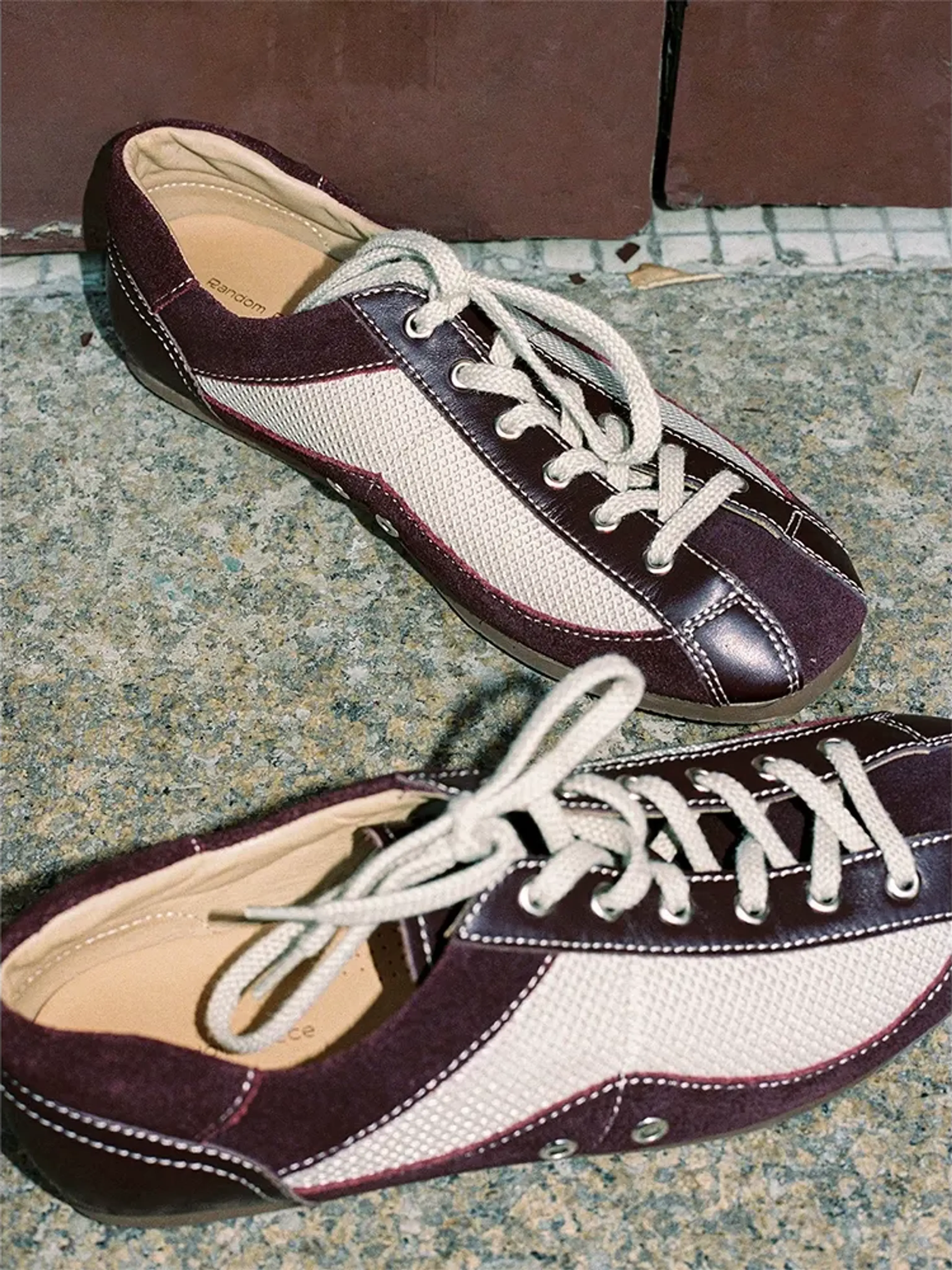 Contrast Cowhide Sneakers