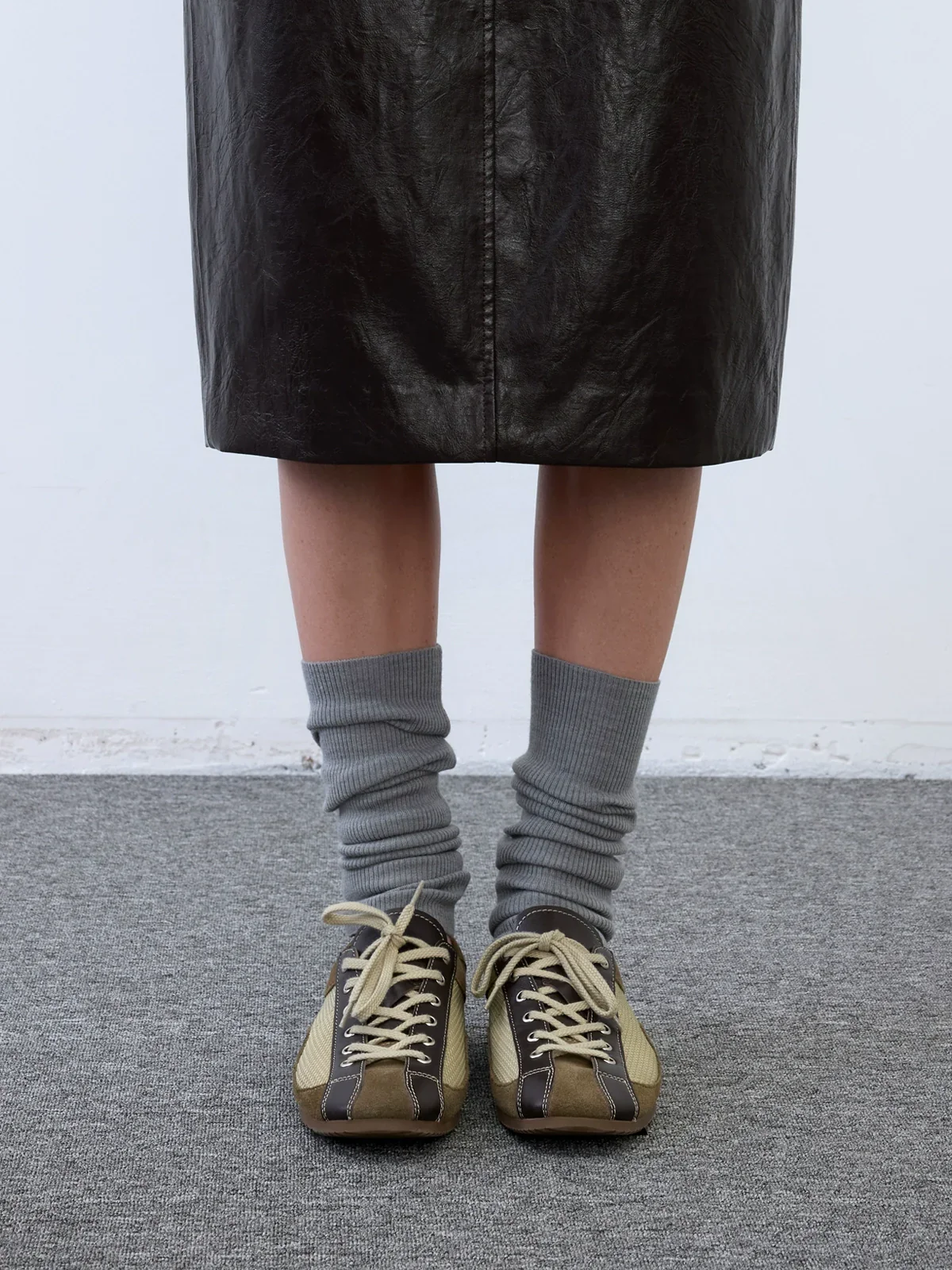 Contrast Cowhide Sneakers - Image 5