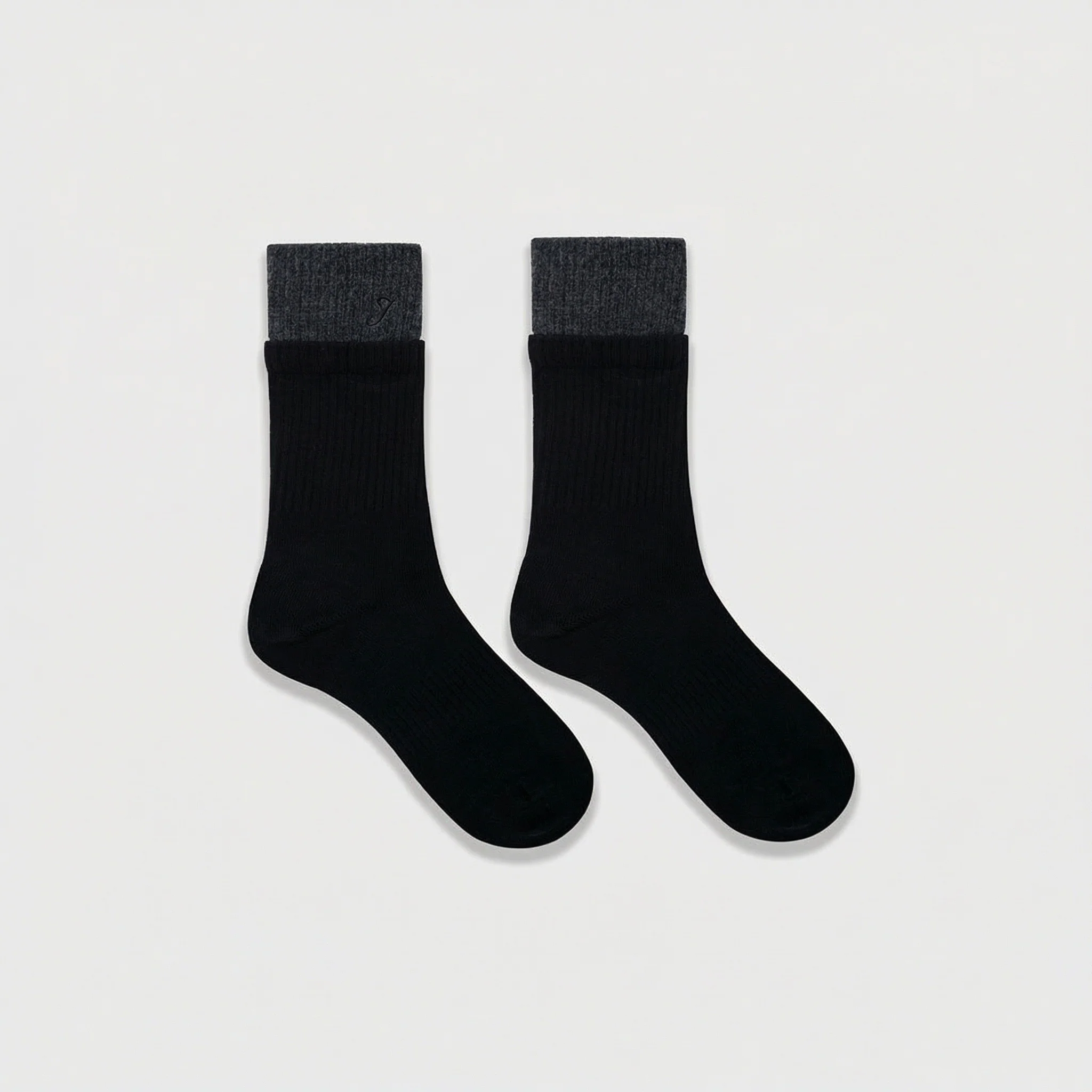 Contrast Cuff Ribbed Crew Socks - Image 6