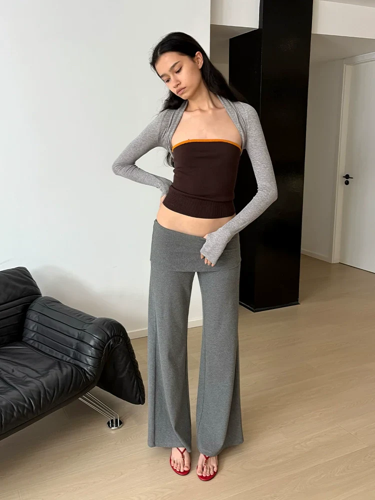 Contrast Detachable Wool Knit Top - Image 4