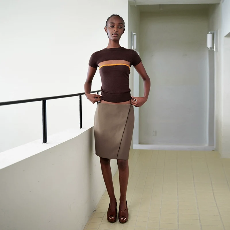 Contrast Detachable Wool Knit Top - Image 7