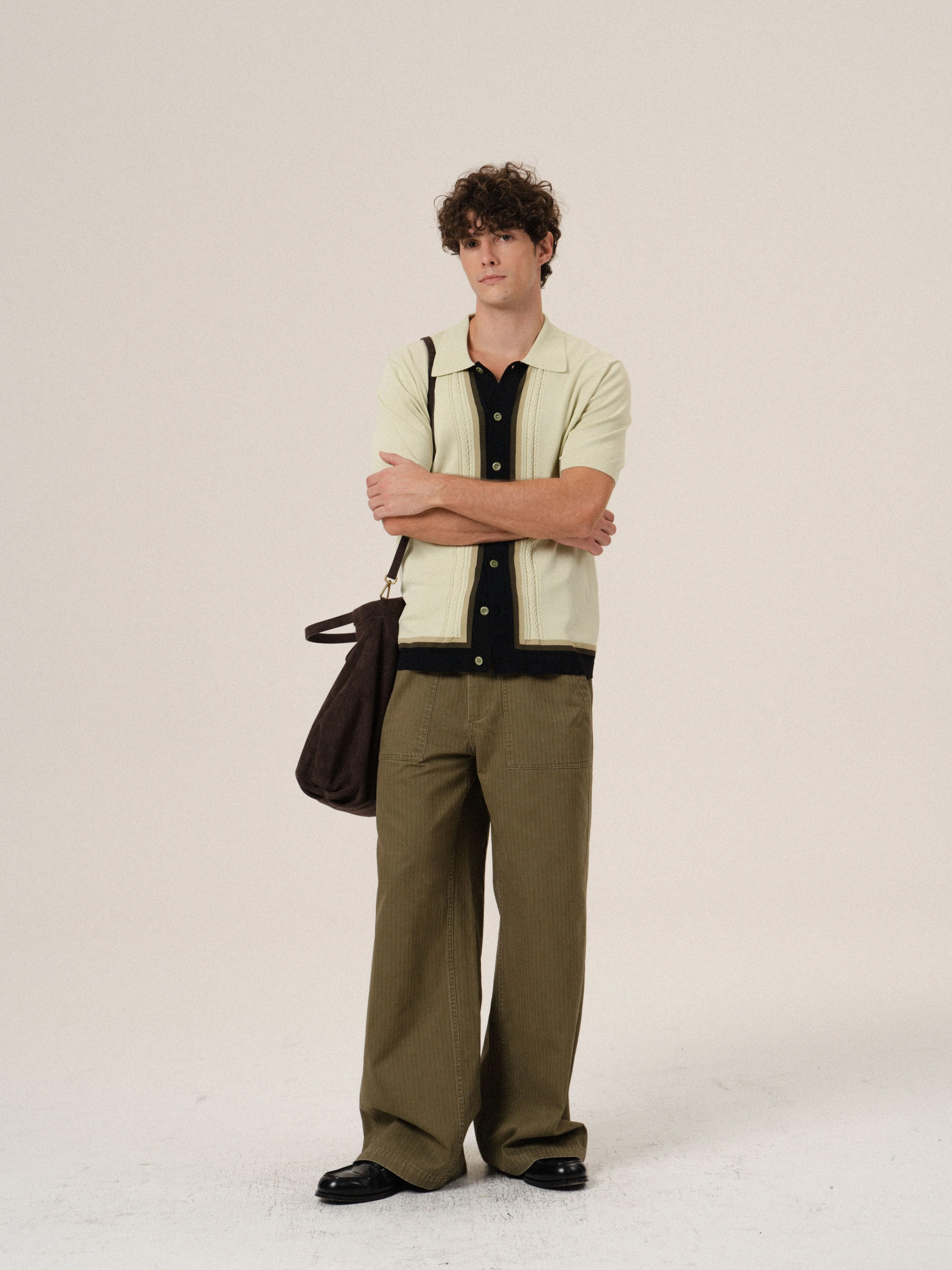 Contrast Knit Polo
