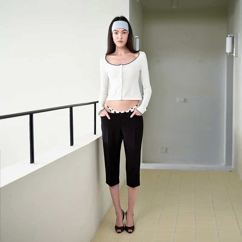 Contrast Lace Knit Cardigan - Image 7