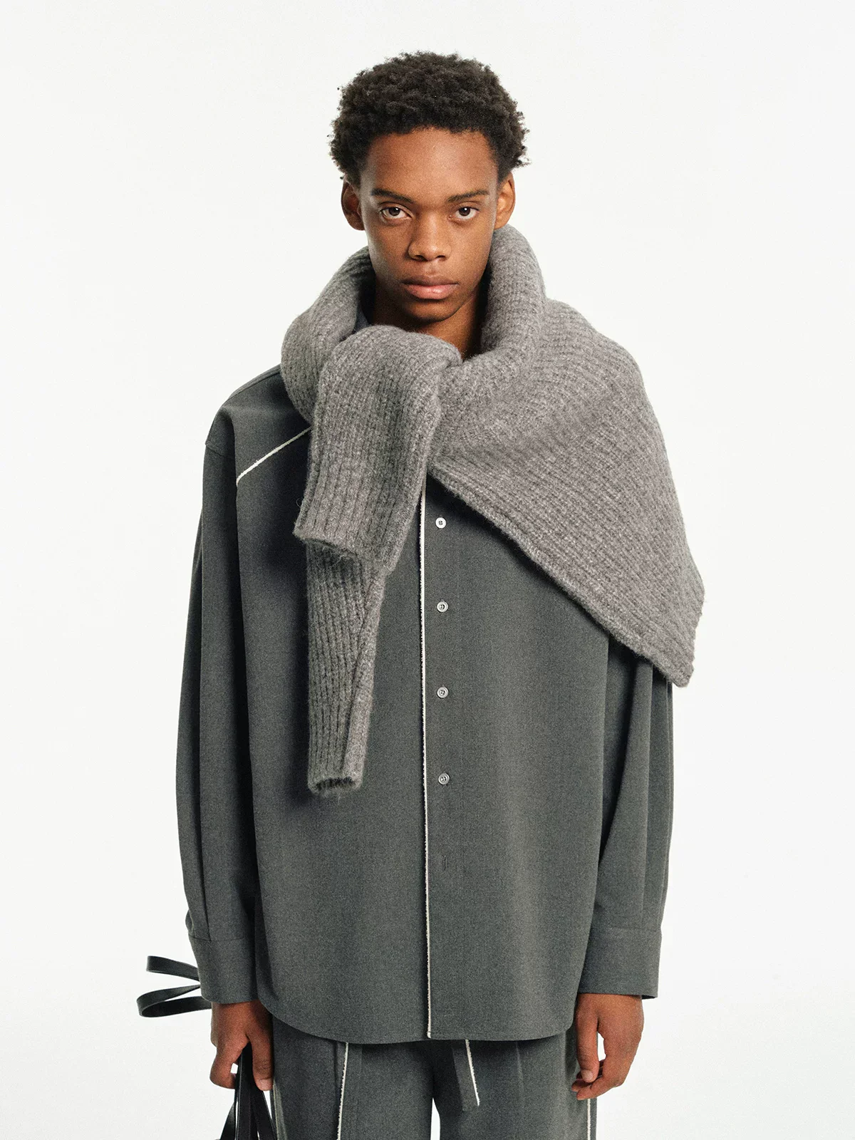 Contrast Piped Fleece Shirt - Image 5