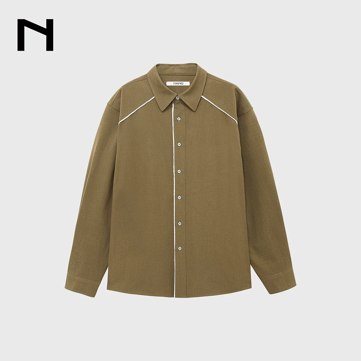 Contrast Piped Fleece Shirt - Image 6