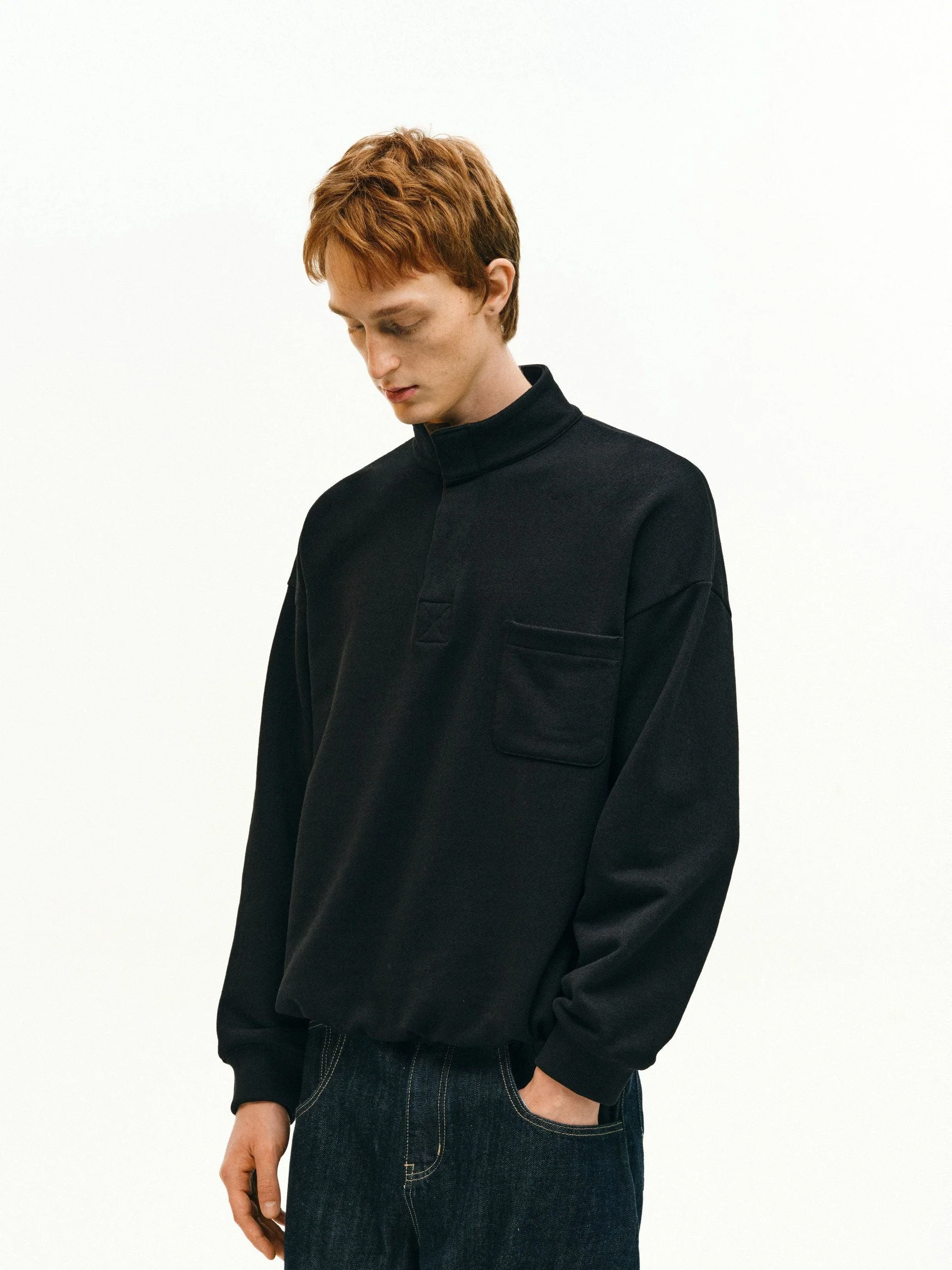 Contrast Placket Sweatshirt - Image 3