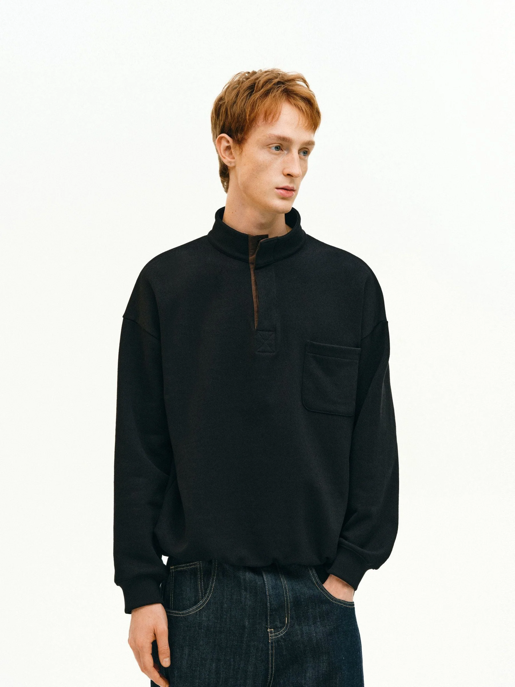 Contrast Placket Sweatshirt - Image 4