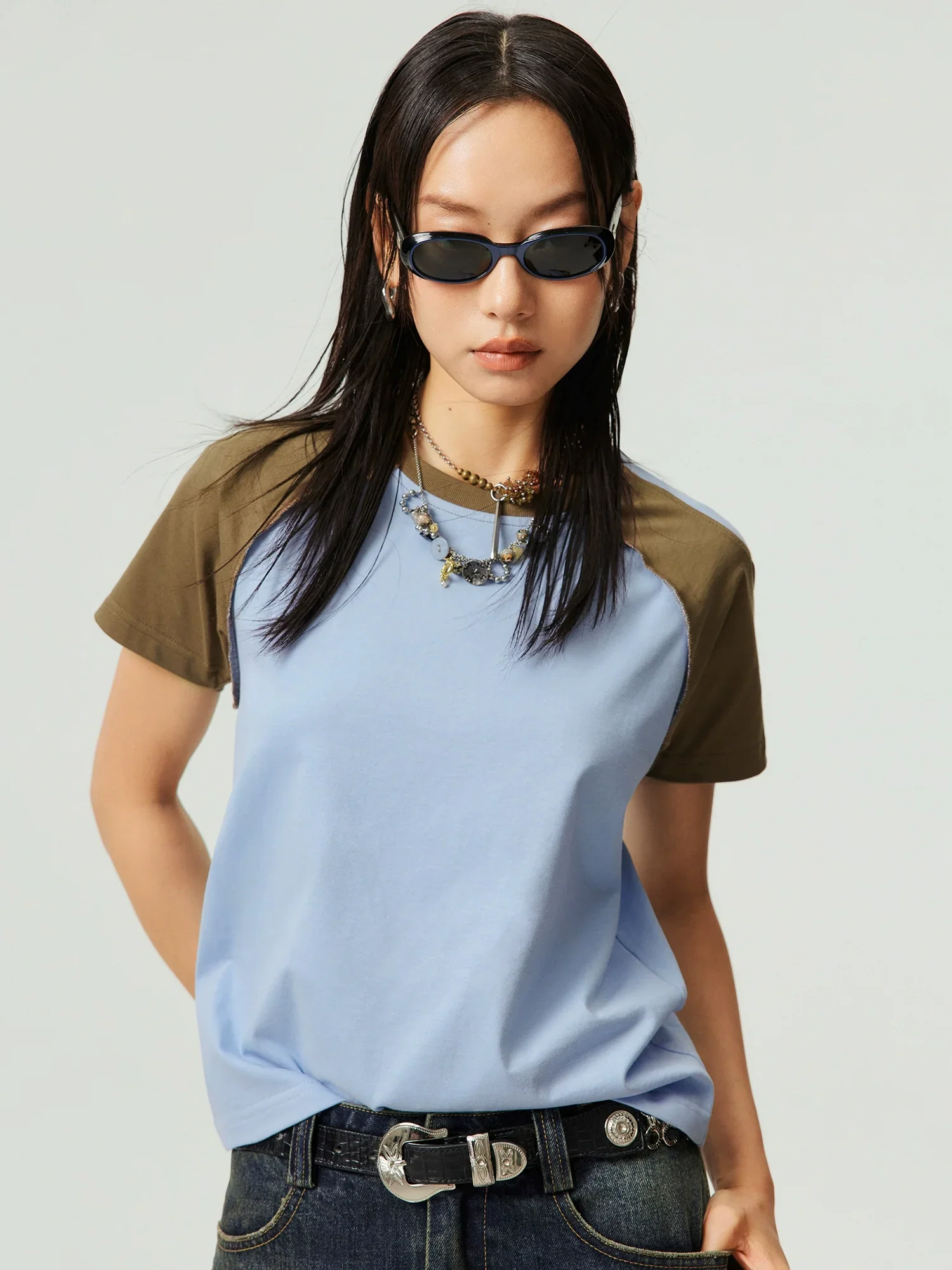 Contrast Raglan Cotton Tee