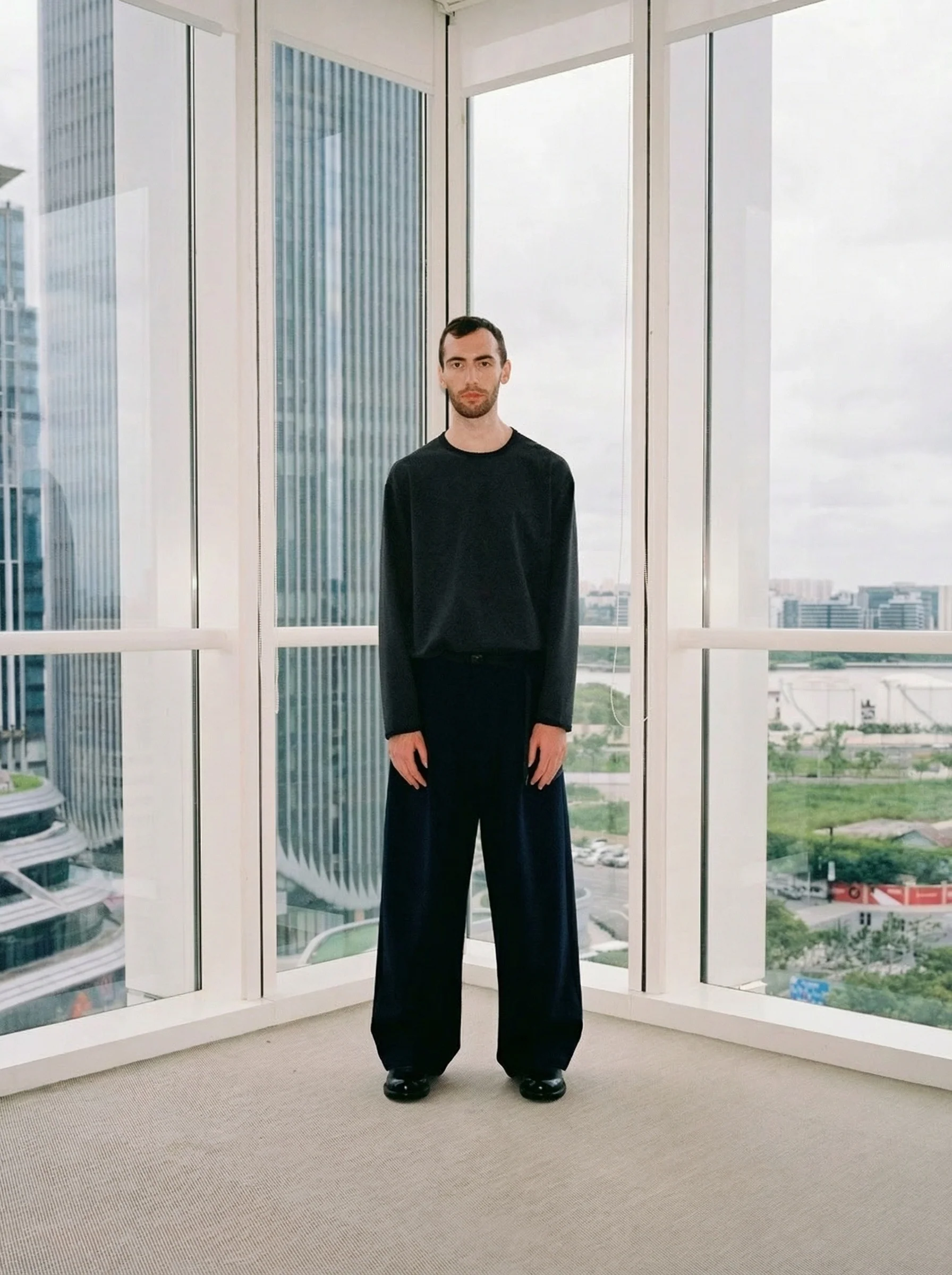 Contrast Rib Drawcord Long Sleeve Tee - Image 3
