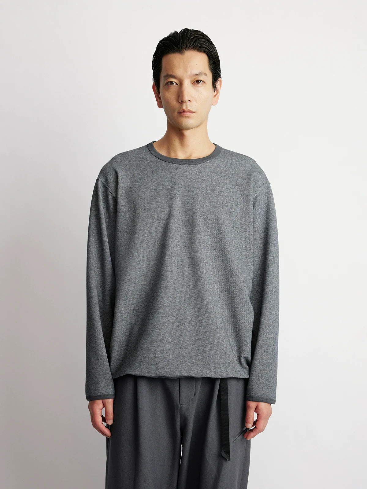 Contrast Rib Drawcord Long Sleeve Tee - Image 6