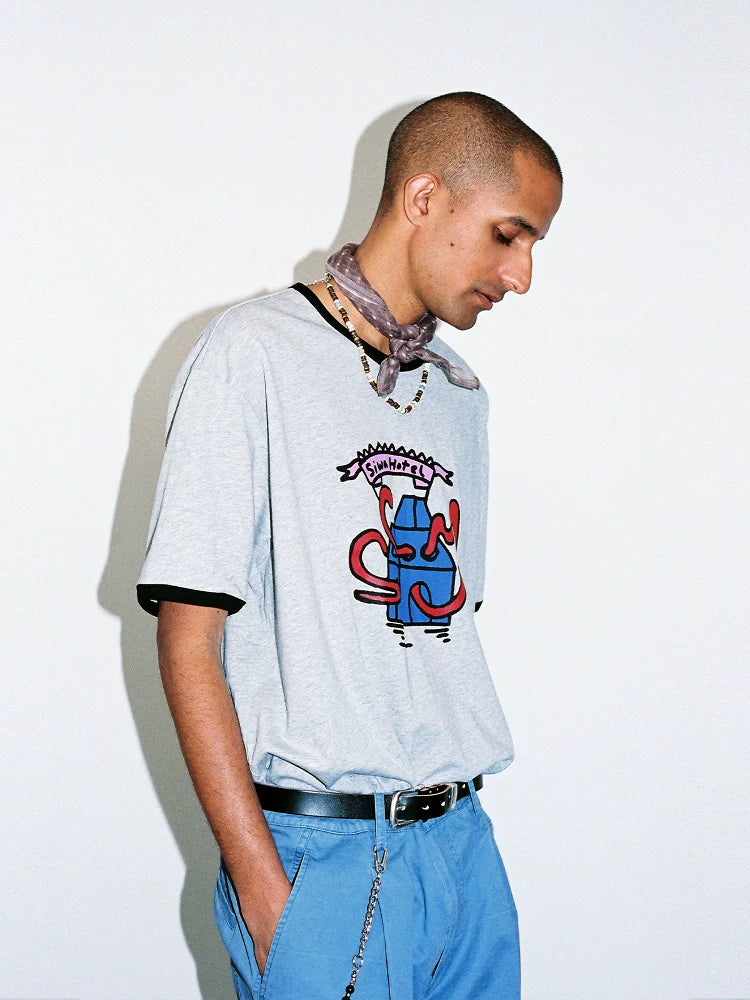 Contrast Rib Ringer Tee - Image 2