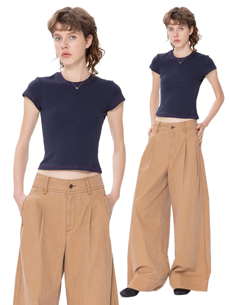 Contrast Stitch Baby Tee - Image 4