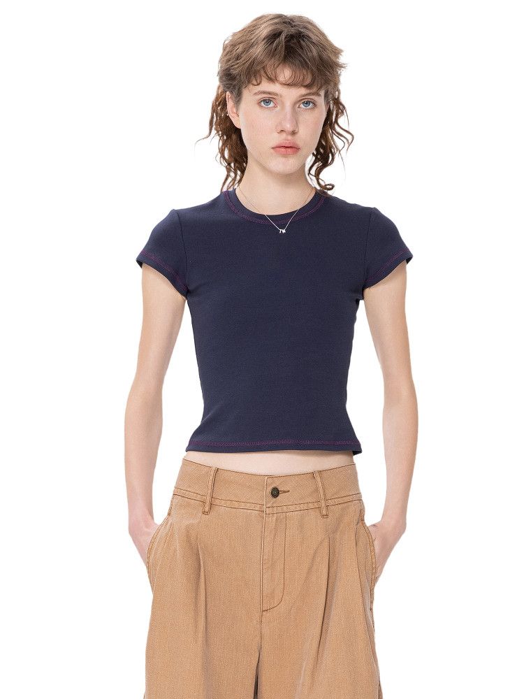 Contrast Stitch Baby Tee - Image 5