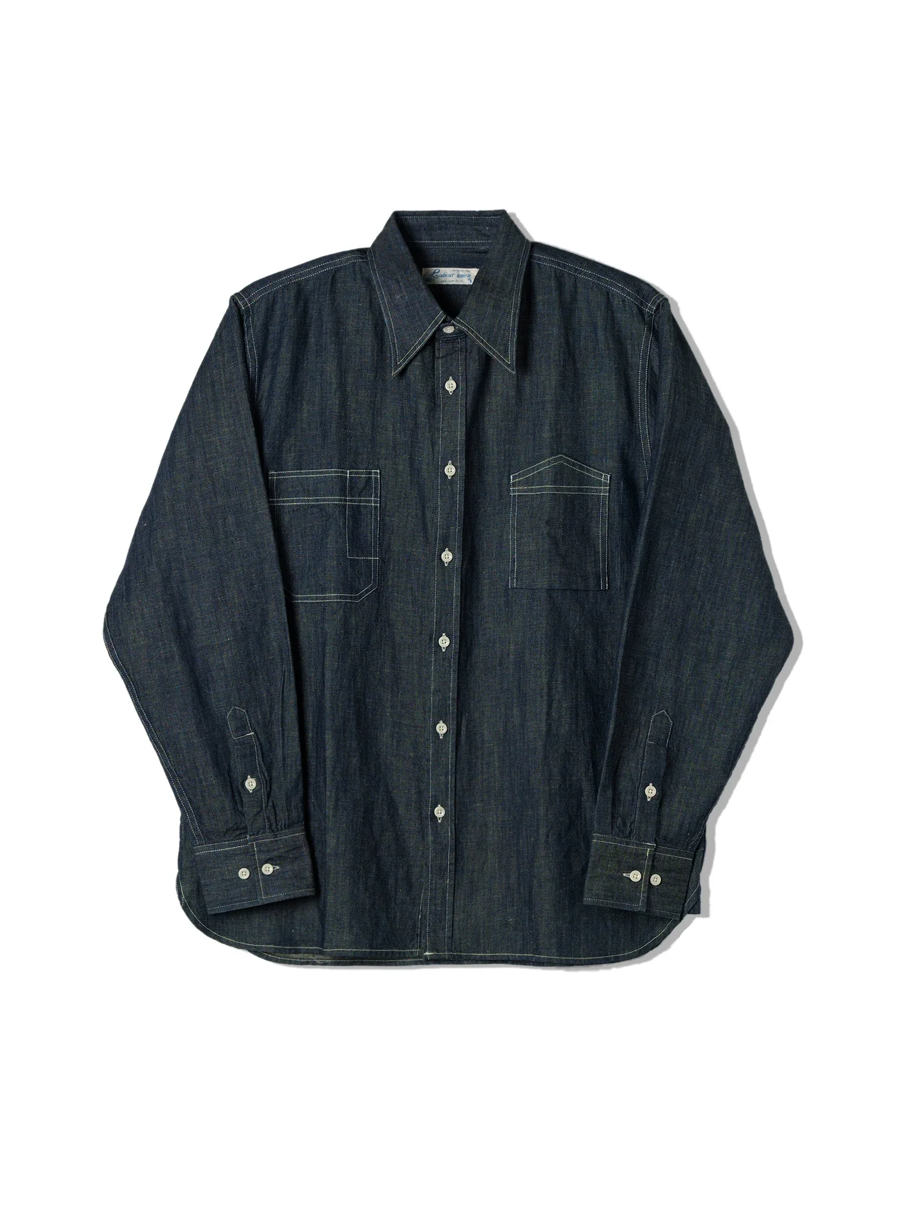 Contrast Stitch Denim Shirt - Image 5