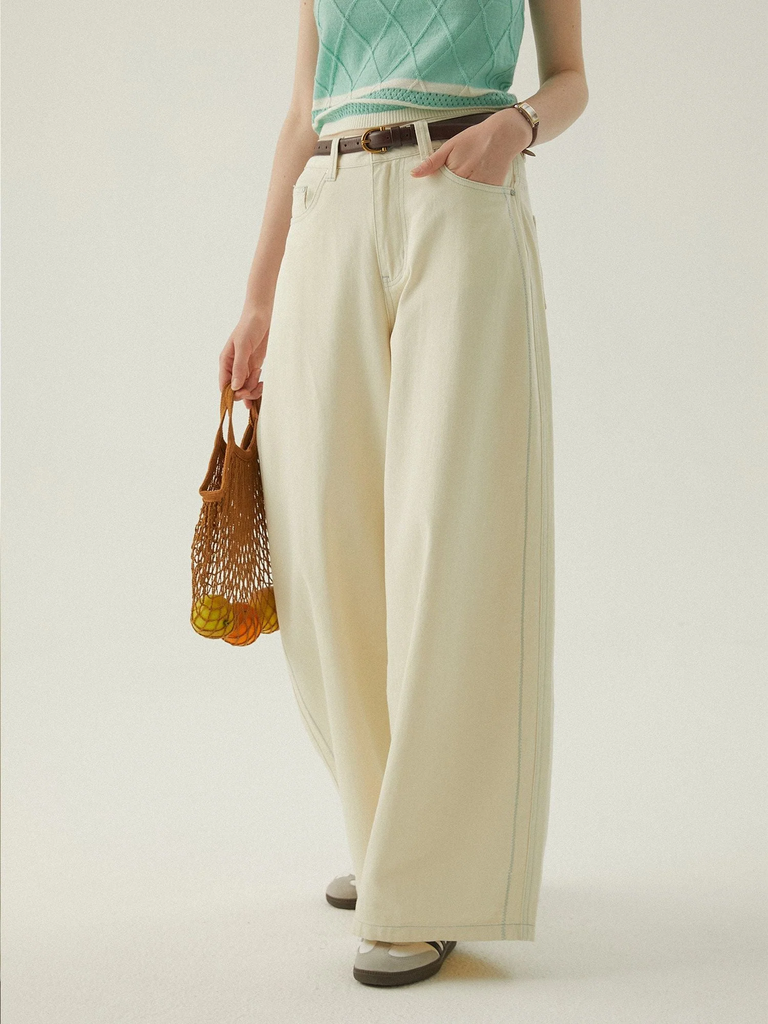 Contrast Stitch Jeans