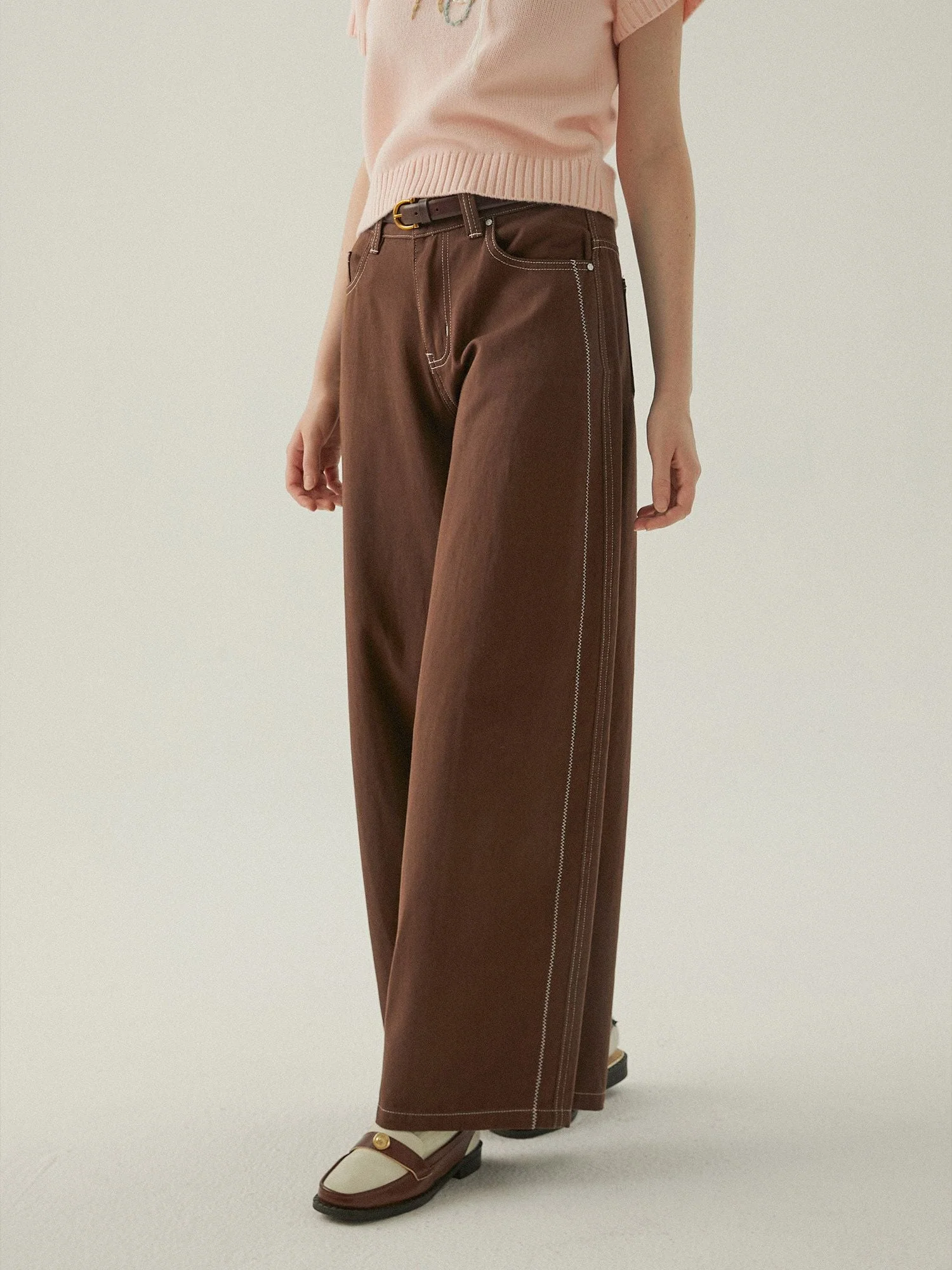 Contrast Stitch Jeans - Image 4