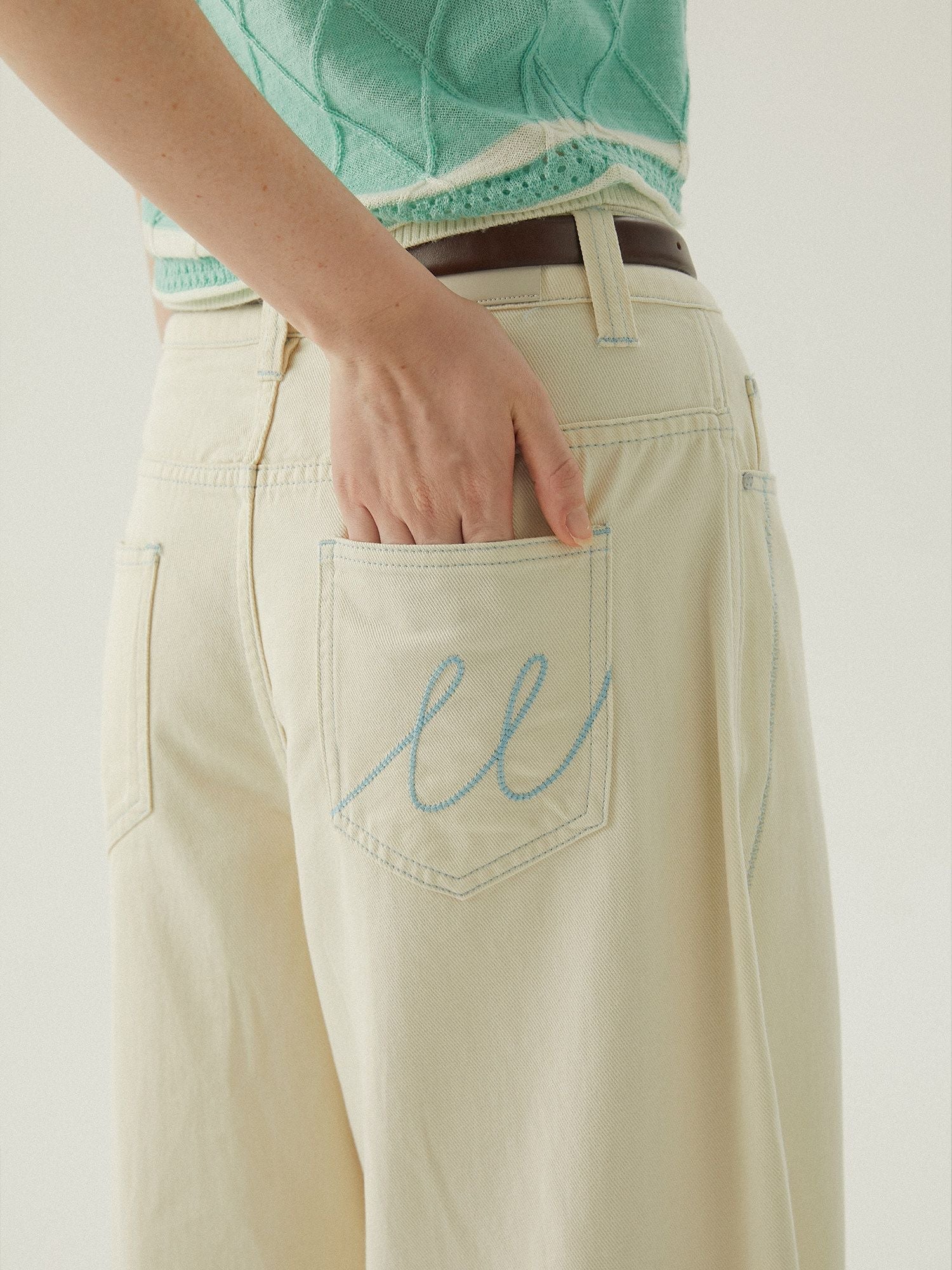 Contrast Stitch Jeans - Image 5
