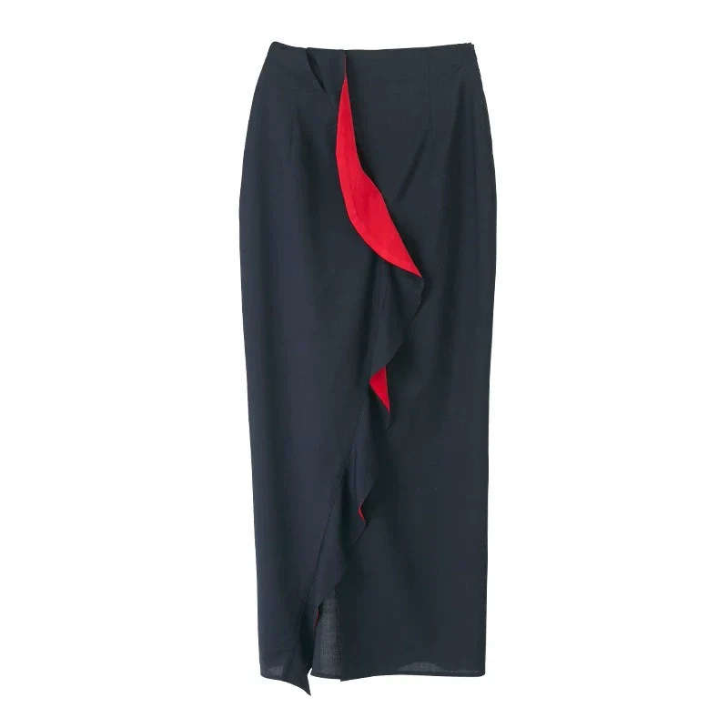 Contrast Stitch Ruffle Skirt - Image 7