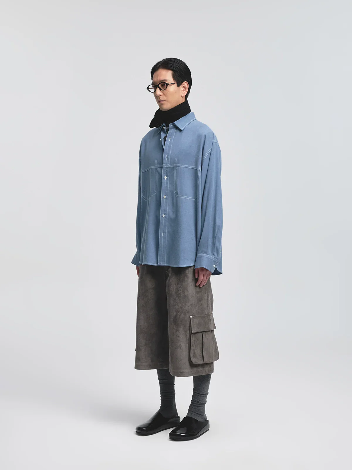 Contrast Stitch Tencel-Kapok Shirt