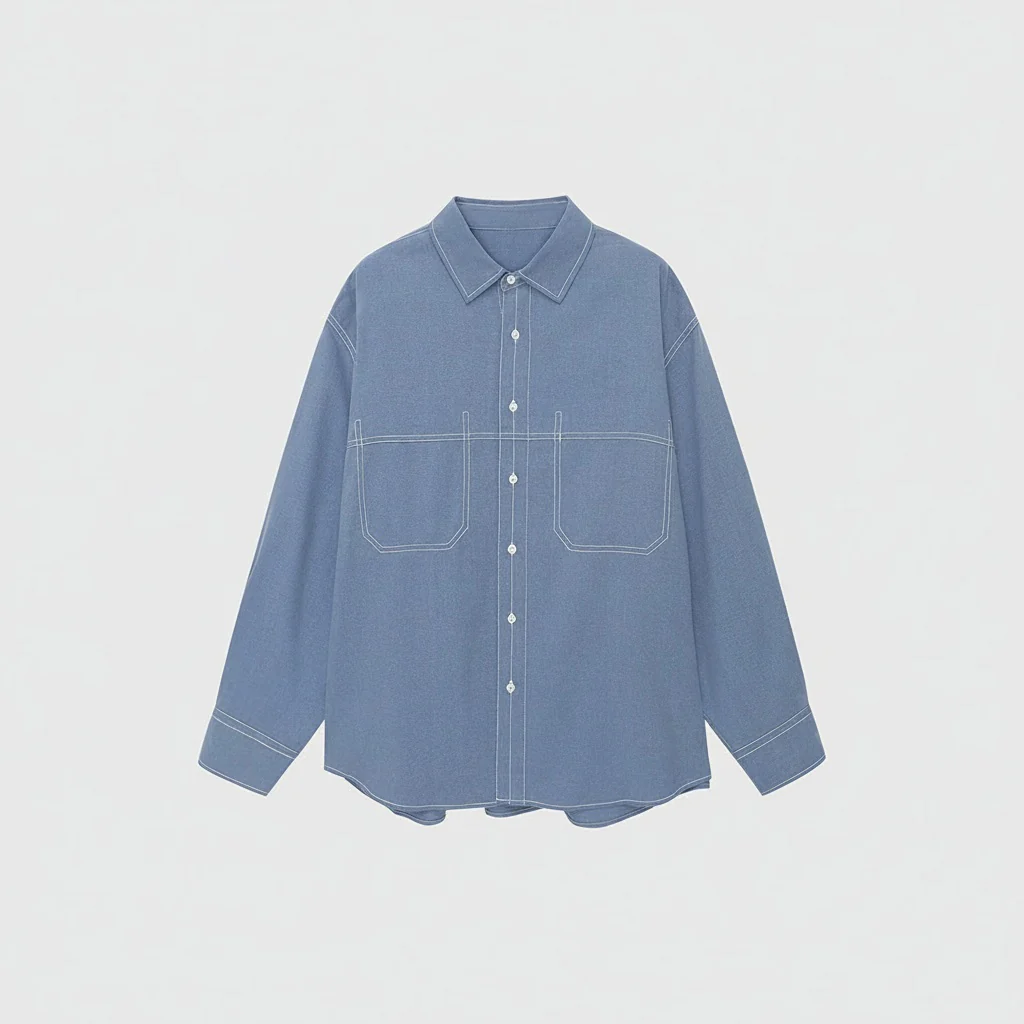 Contrast Stitch Tencel-Kapok Shirt - Image 5