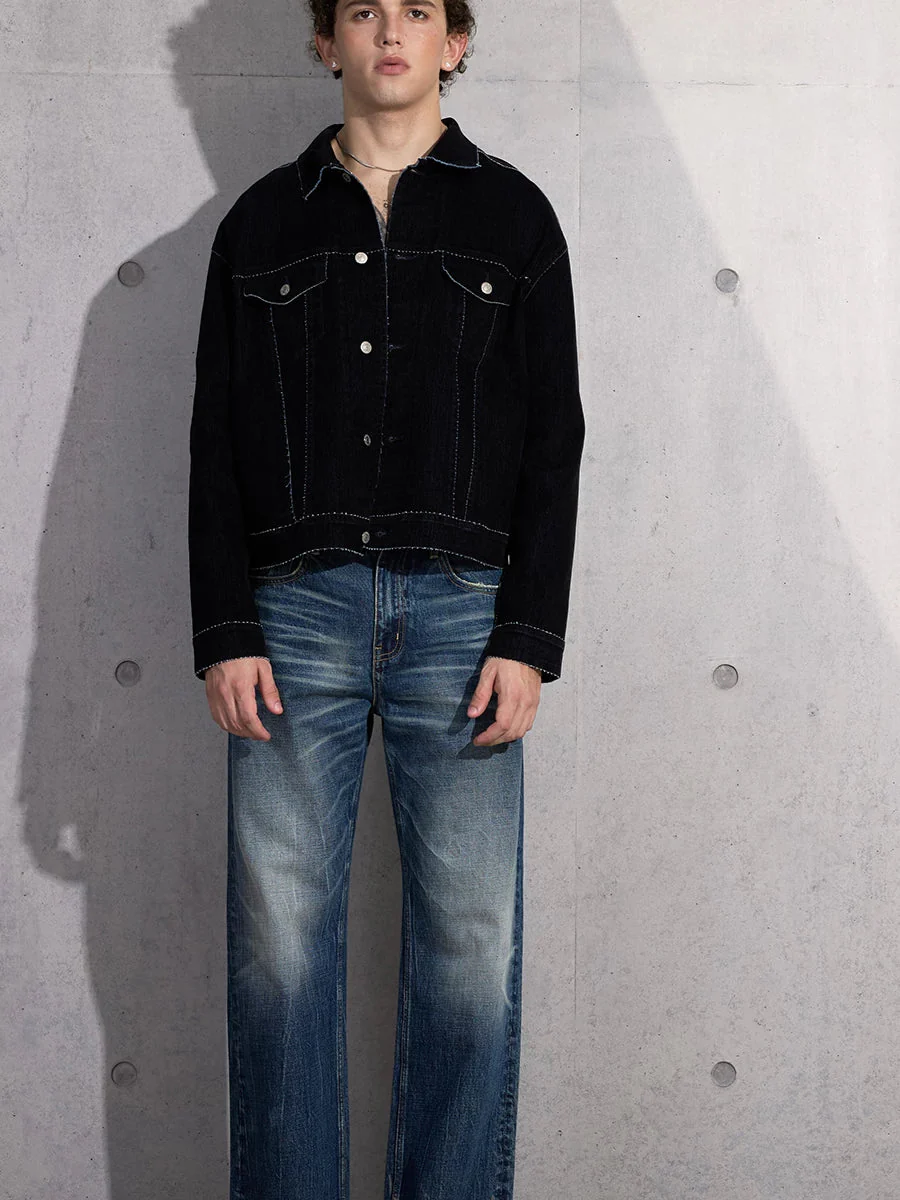 Contrast Stitch Trucker Jacket - Image 3