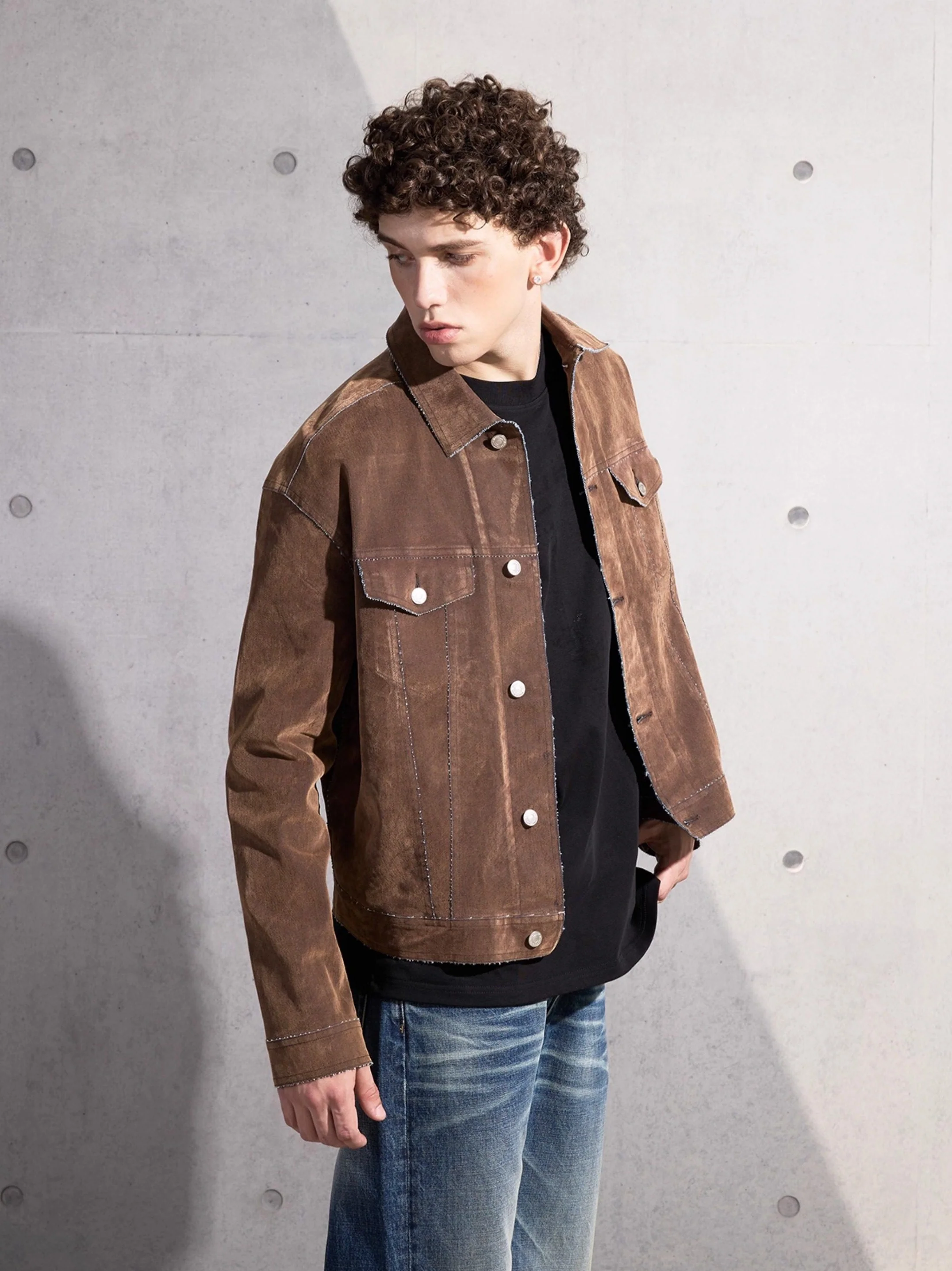 Contrast Stitch Trucker Jacket - Image 4