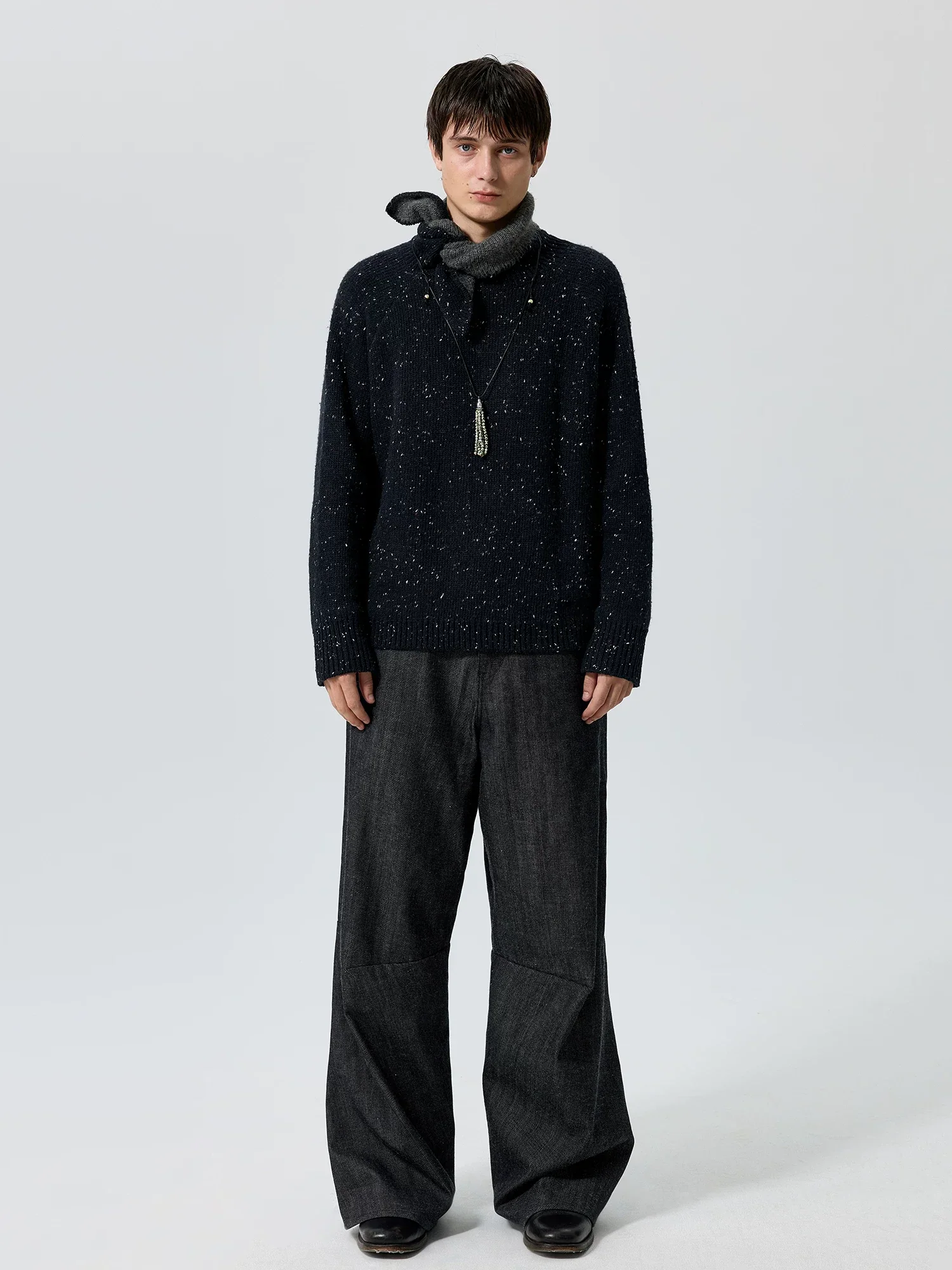 Contrast Tie-Neck Sweater - Image 3